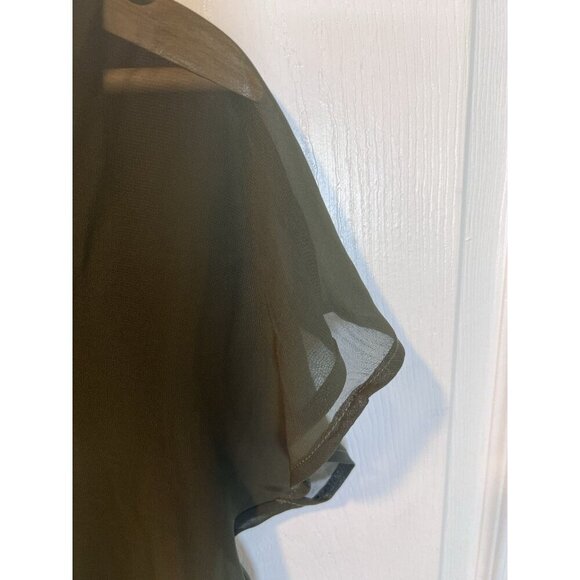 Colleen Lopez Maxi Tunic with Knit Underlayer Size XS Dark Elm NWOT - Picture 5 of 8